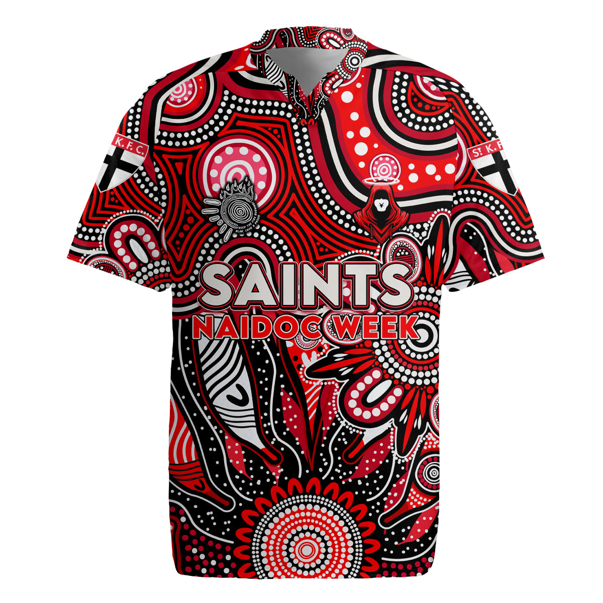 Personalised Saints NAIDOC Week 2024 Rugby Jersey Aussie Aboriginal Art