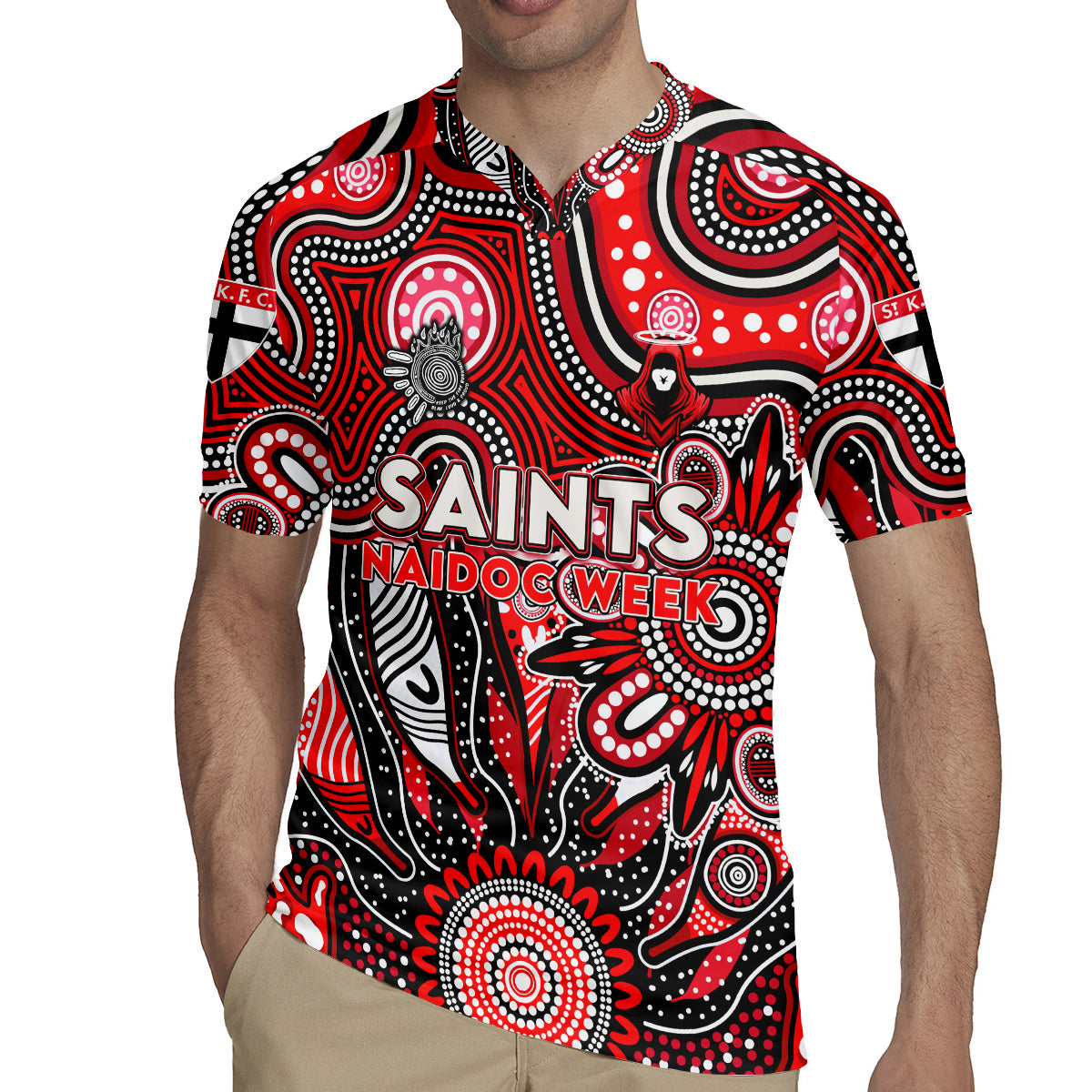 Personalised Saints NAIDOC Week 2024 Rugby Jersey Aussie Aboriginal Art