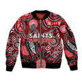 Personalised Saints NAIDOC Week 2024 Sleeve Zip Bomber Jacket Aussie Aboriginal Art