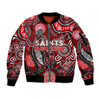 Personalised Saints NAIDOC Week 2024 Sleeve Zip Bomber Jacket Aussie Aboriginal Art