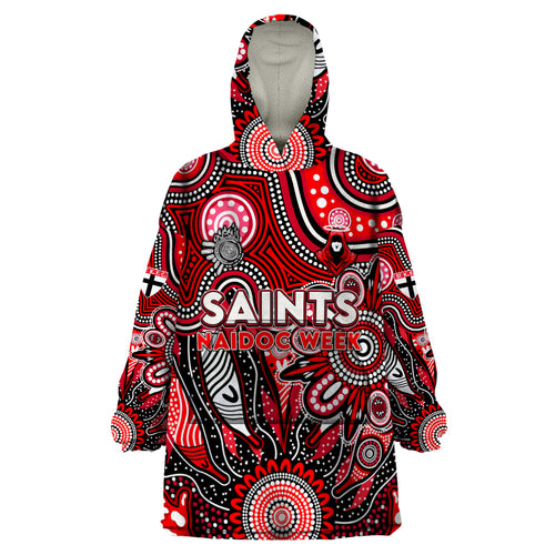 Personalised Saints NAIDOC Week 2024 Wearable Blanket Hoodie Aussie Aboriginal Art