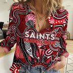 Personalised Saints NAIDOC Week 2024 Women Casual Shirt Aussie Aboriginal Art
