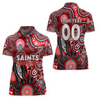 Personalised Saints NAIDOC Week 2024 Women Polo Shirt Aussie Aboriginal Art