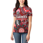 Personalised Saints NAIDOC Week 2024 Women Polo Shirt Aussie Aboriginal Art