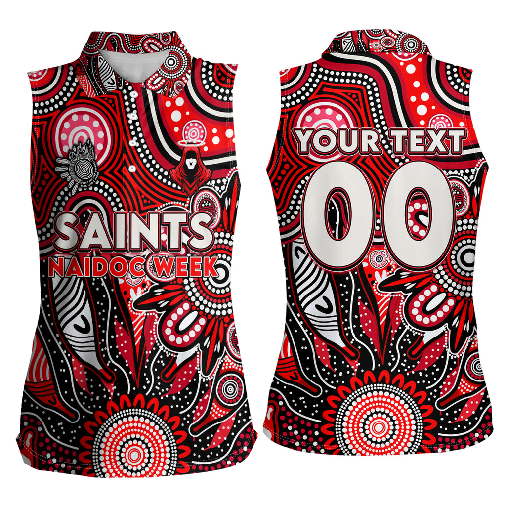 Personalised Saints NAIDOC Week 2024 Women Sleeveless Polo Shirt Aussie Aboriginal Art
