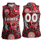 Personalised Saints NAIDOC Week 2024 Women Sleeveless Polo Shirt Aussie Aboriginal Art