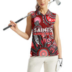 Personalised Saints NAIDOC Week 2024 Women Sleeveless Polo Shirt Aussie Aboriginal Art