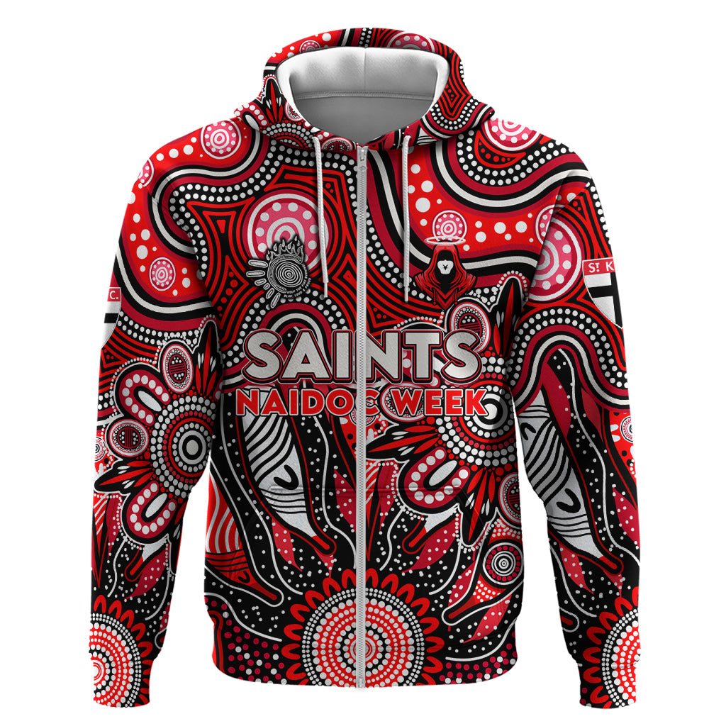 Personalised Saints NAIDOC Week 2024 Zip Hoodie Aussie Aboriginal Art