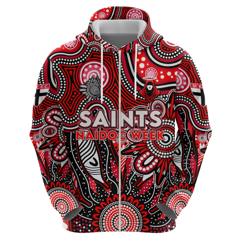 Personalised Saints NAIDOC Week 2024 Zip Hoodie Aussie Aboriginal Art