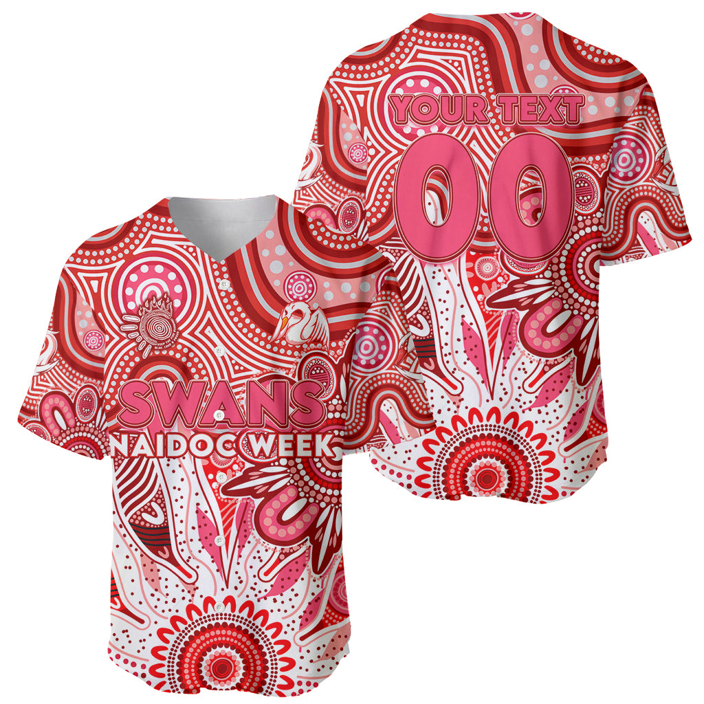 Personalised Swans NAIDOC Week 2024 Baseball Jersey Aussie Aboriginal Art