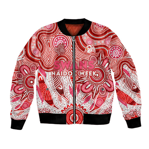 Personalised Swans NAIDOC Week 2024 Bomber Jacket Aussie Aboriginal Art