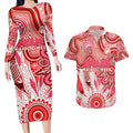 Personalised Swans NAIDOC Week 2024 Couples Matching Long Sleeve Bodycon Dress and Hawaiian Shirt Aussie Aboriginal Art