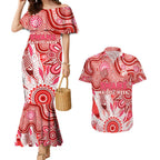 Personalised Swans NAIDOC Week 2024 Couples Matching Mermaid Dress and Hawaiian Shirt Aussie Aboriginal Art