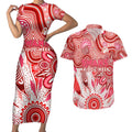 Personalised Swans NAIDOC Week 2024 Couples Matching Short Sleeve Bodycon Dress and Hawaiian Shirt Aussie Aboriginal Art