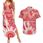 Personalised Swans NAIDOC Week 2024 Couples Matching Summer Maxi Dress and Hawaiian Shirt Aussie Aboriginal Art