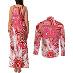 Personalised Swans NAIDOC Week 2024 Couples Matching Tank Maxi Dress and Long Sleeve Button Shirt Aussie Aboriginal Art