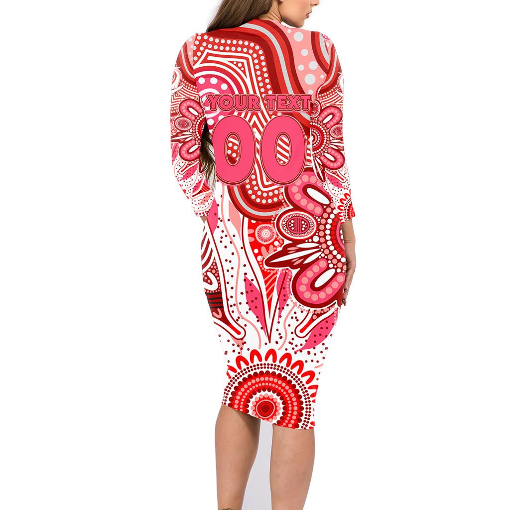 Personalised Swans NAIDOC Week 2024 Family Matching Long Sleeve Bodycon Dress and Hawaiian Shirt Aussie Aboriginal Art