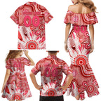 Personalised Swans NAIDOC Week 2024 Family Matching Mermaid Dress and Hawaiian Shirt Aussie Aboriginal Art