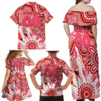 Personalised Swans NAIDOC Week 2024 Family Matching Off Shoulder Maxi Dress and Hawaiian Shirt Aussie Aboriginal Art
