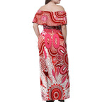 Personalised Swans NAIDOC Week 2024 Family Matching Off Shoulder Maxi Dress and Hawaiian Shirt Aussie Aboriginal Art