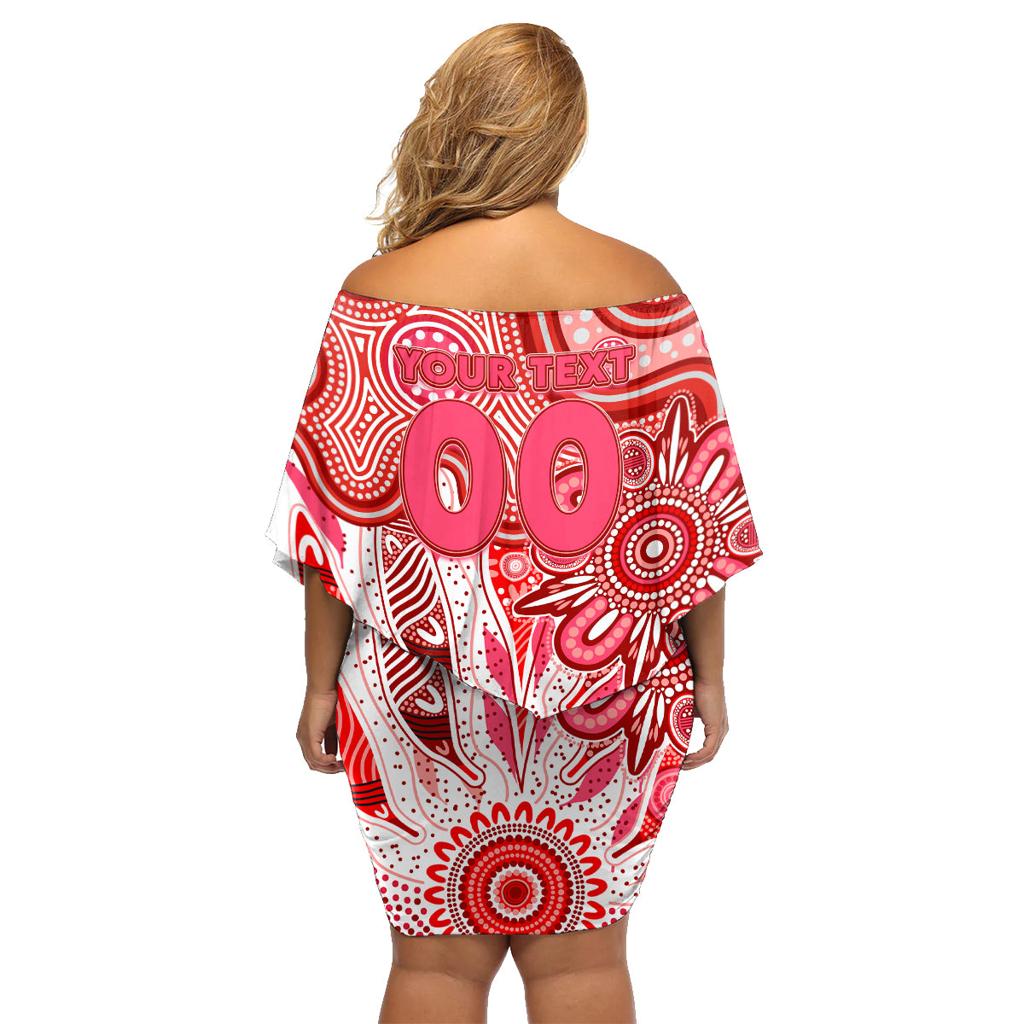 Personalised Swans NAIDOC Week 2024 Family Matching Off Shoulder Short Dress and Hawaiian Shirt Aussie Aboriginal Art
