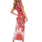 Personalised Swans NAIDOC Week 2024 Family Matching Short Sleeve Bodycon Dress and Hawaiian Shirt Aussie Aboriginal Art