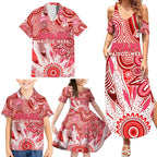 Personalised Swans NAIDOC Week 2024 Family Matching Summer Maxi Dress and Hawaiian Shirt Aussie Aboriginal Art