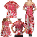 Personalised Swans NAIDOC Week 2024 Family Matching Summer Maxi Dress and Hawaiian Shirt Aussie Aboriginal Art