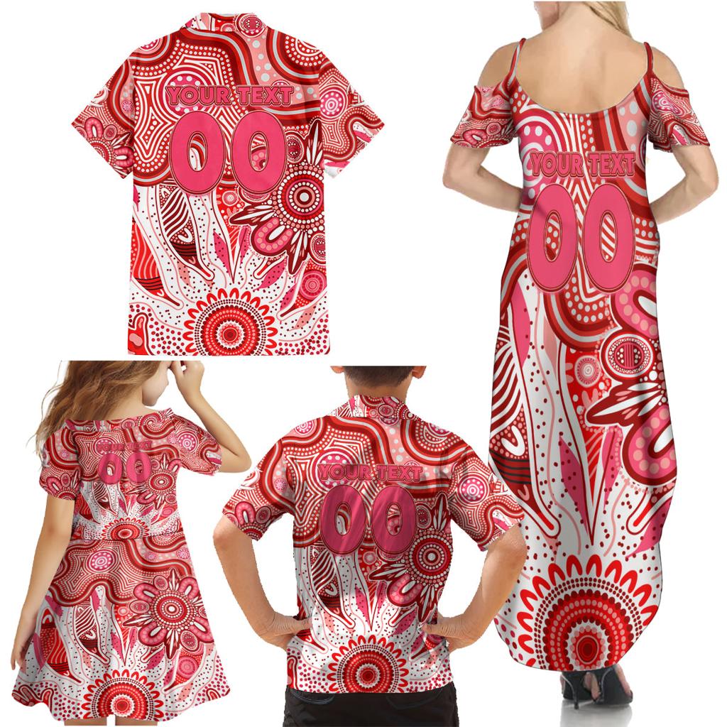 Personalised Swans NAIDOC Week 2024 Family Matching Summer Maxi Dress and Hawaiian Shirt Aussie Aboriginal Art