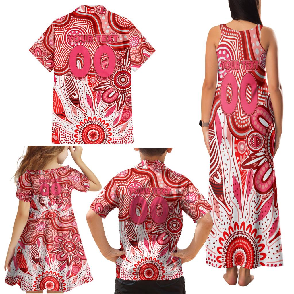 Personalised Swans NAIDOC Week 2024 Family Matching Tank Maxi Dress and Hawaiian Shirt Aussie Aboriginal Art