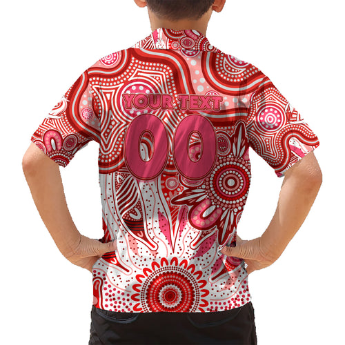 Personalised Swans NAIDOC Week 2024 Kid Hawaiian Shirt Aussie Aboriginal Art