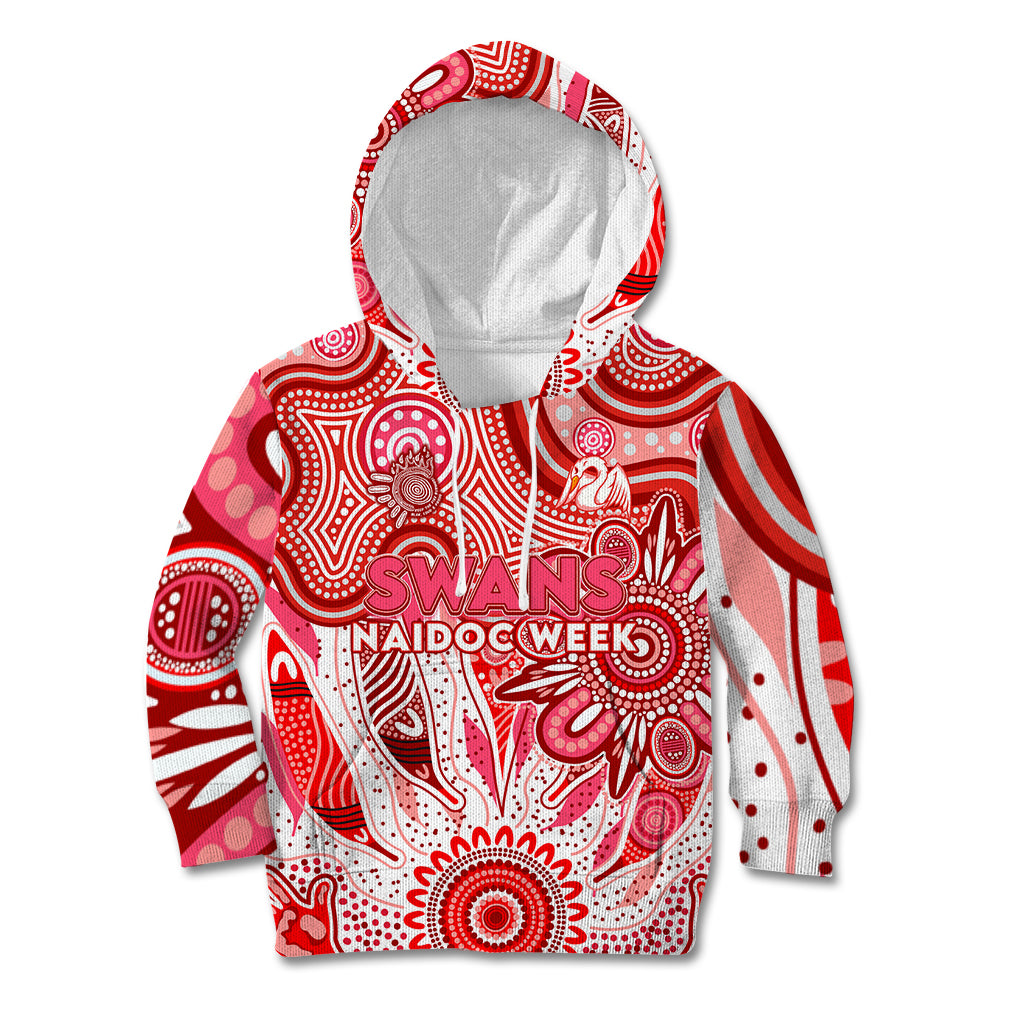 Personalised Swans NAIDOC Week 2024 Kid Hoodie Aussie Aboriginal Art