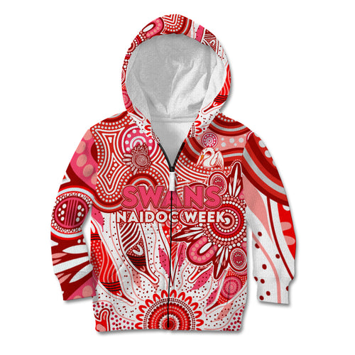 Personalised Swans NAIDOC Week 2024 Kid Hoodie Aussie Aboriginal Art