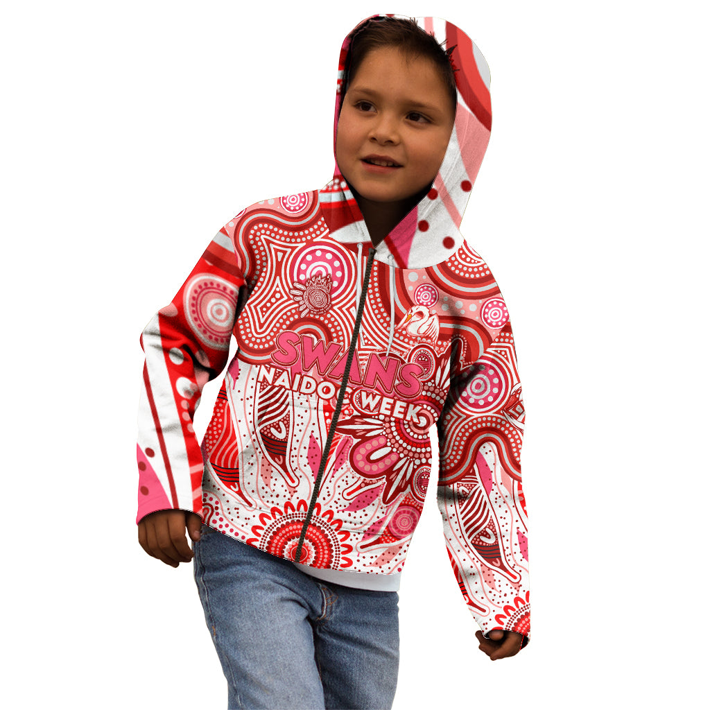 Personalised Swans NAIDOC Week 2024 Kid Hoodie Aussie Aboriginal Art