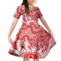 Personalised Swans NAIDOC Week 2024 Kid Short Sleeve Dress Aussie Aboriginal Art