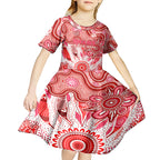 Personalised Swans NAIDOC Week 2024 Kid Short Sleeve Dress Aussie Aboriginal Art