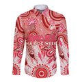 Personalised Swans NAIDOC Week 2024 Long Sleeve Button Shirt Aussie Aboriginal Art