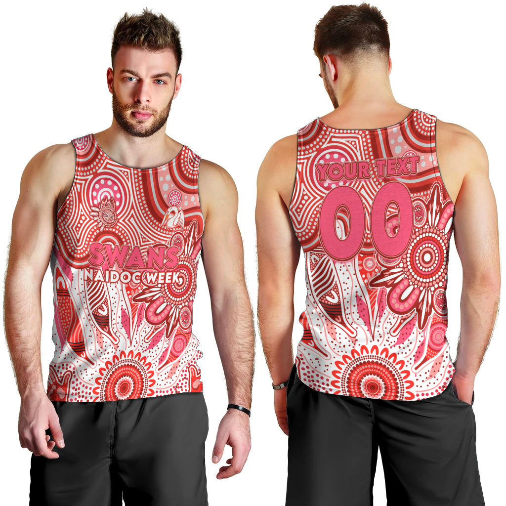Personalised Swans NAIDOC Week 2024 Men Tank Top Aussie Aboriginal Art
