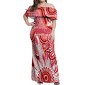 Personalised Swans NAIDOC Week 2024 Off Shoulder Maxi Dress Aussie Aboriginal Art