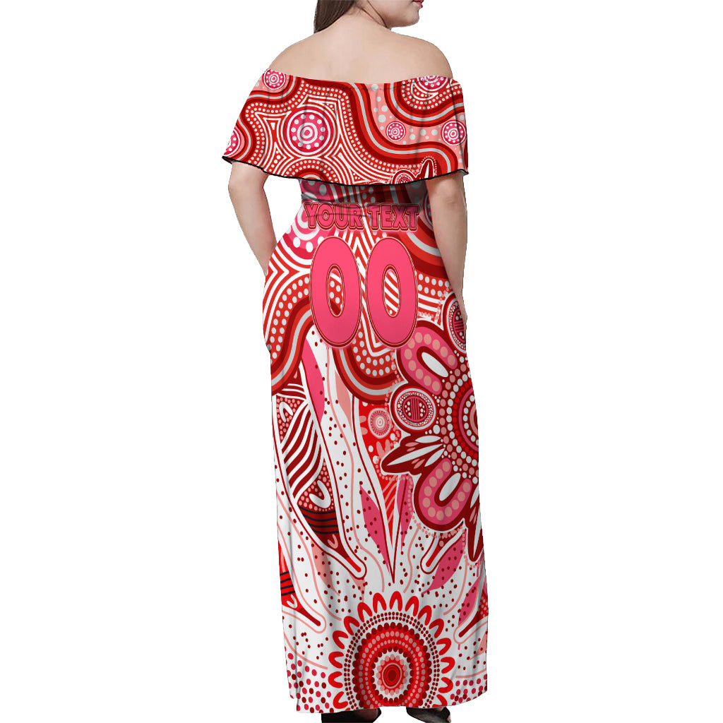 Personalised Swans NAIDOC Week 2024 Off Shoulder Maxi Dress Aussie Aboriginal Art