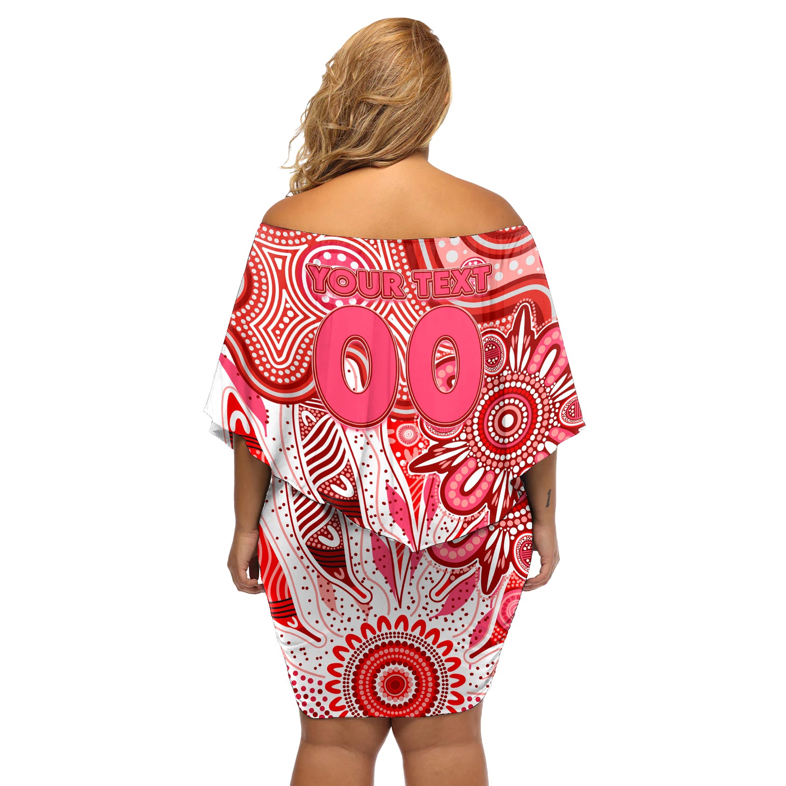 Personalised Swans NAIDOC Week 2024 Off Shoulder Short Dress Aussie Aboriginal Art