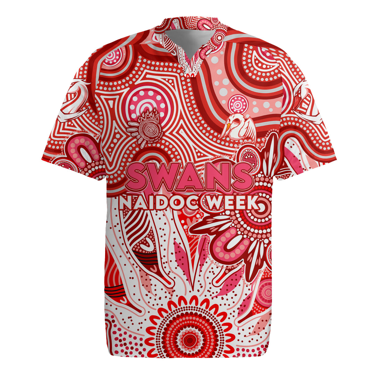 Personalised Swans NAIDOC Week 2024 Rugby Jersey Aussie Aboriginal Art