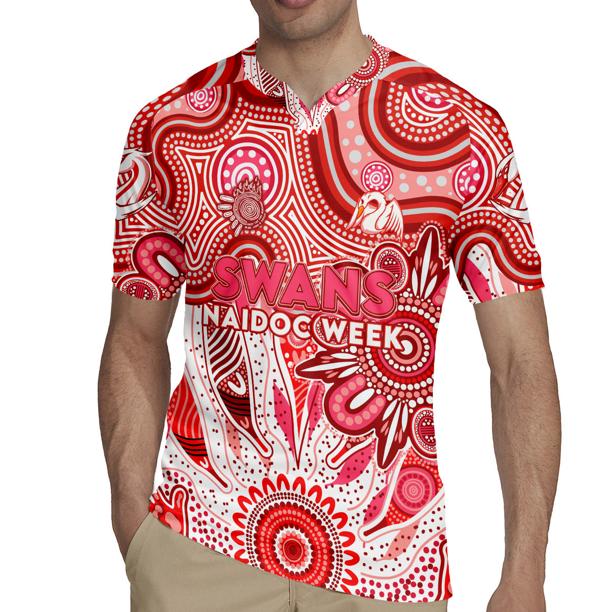 Personalised Swans NAIDOC Week 2024 Rugby Jersey Aussie Aboriginal Art