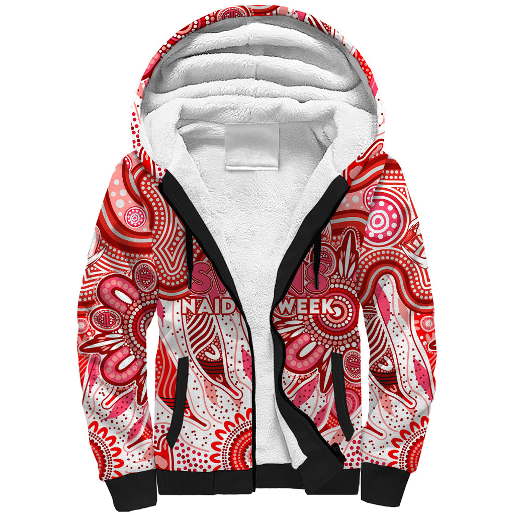 Personalised Swans NAIDOC Week 2024 Sherpa Hoodie Aussie Aboriginal Art