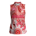 Personalised Swans NAIDOC Week 2024 Women Sleeveless Polo Shirt Aussie Aboriginal Art
