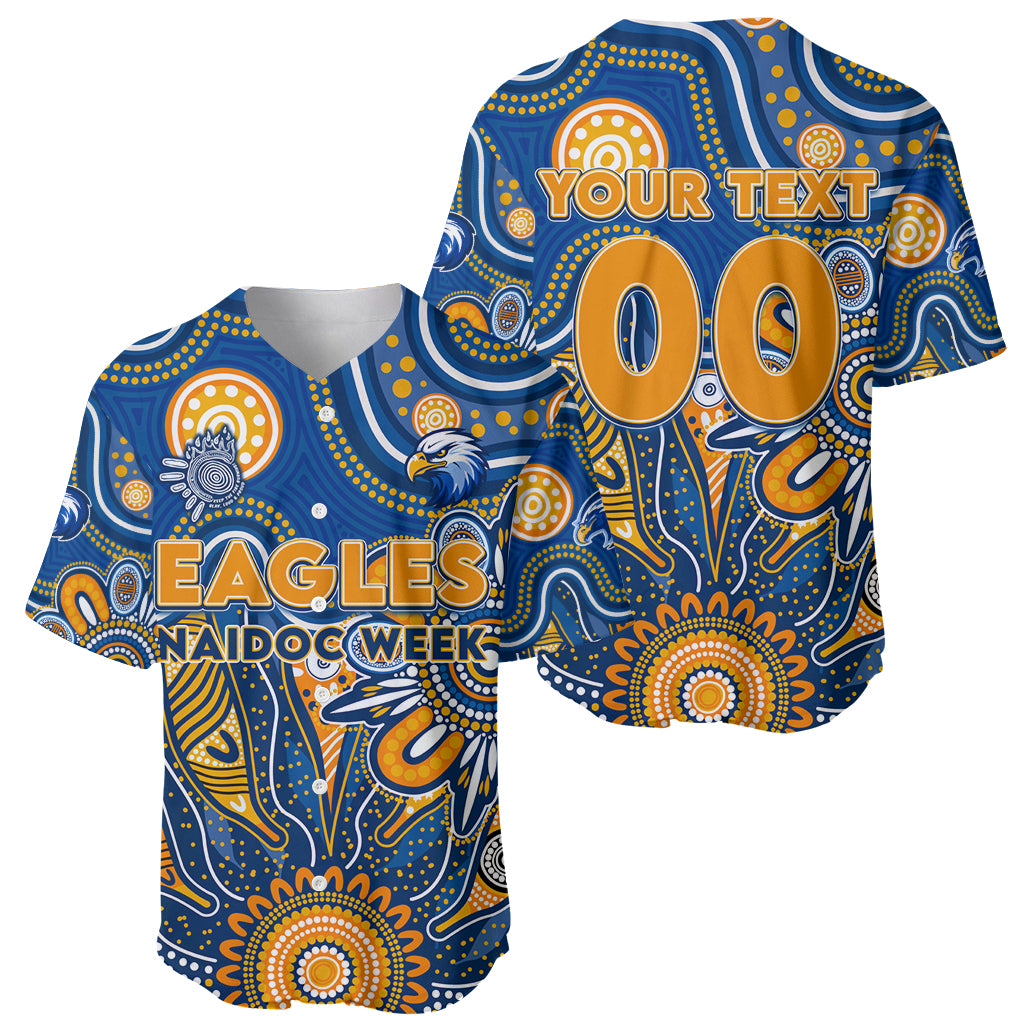Personalised Eagles NAIDOC Week 2024 Baseball Jersey Aussie Aboriginal Art