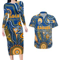 Personalised Eagles NAIDOC Week 2024 Couples Matching Long Sleeve Bodycon Dress and Hawaiian Shirt Aussie Aboriginal Art