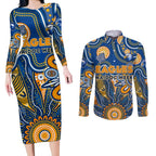 Personalised Eagles NAIDOC Week 2024 Couples Matching Long Sleeve Bodycon Dress and Long Sleeve Button Shirt Aussie Aboriginal Art
