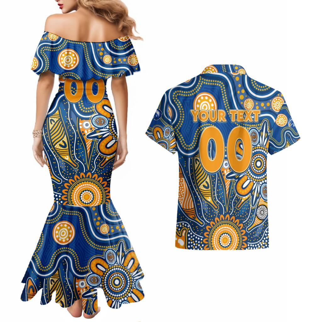 Personalised Eagles NAIDOC Week 2024 Couples Matching Mermaid Dress and Hawaiian Shirt Aussie Aboriginal Art