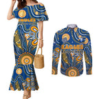 Personalised Eagles NAIDOC Week 2024 Couples Matching Mermaid Dress and Long Sleeve Button Shirt Aussie Aboriginal Art